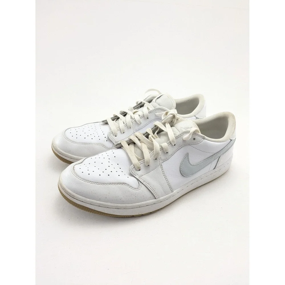 Mens Air Jordan 1 Low White Gum Platinum‎ White Leather Shoes DD9315-111 Size 12